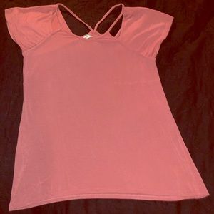 Coral pink strappy tee